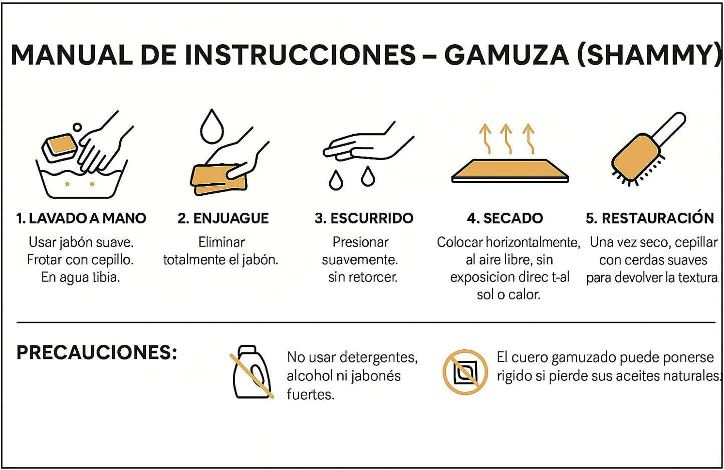 Infograma, manual de lavado de shammys de cuero y goma, u-turn sport