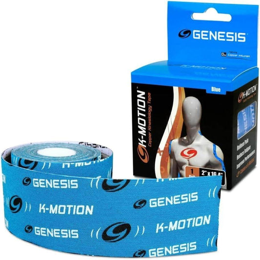 cinta kinesiologica k.motion infusion cobre azul soporte muscular.
