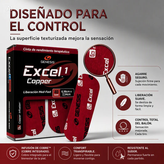 Cinta Proteccion Pulgar, Excel Copper No.1 | Rojo