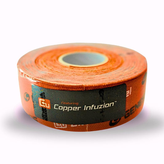 BANDA KINESIOLOGICA Excel No.4 (2,5 Cm x 5 Mts) con INFUZION de Cobre (Naranja).