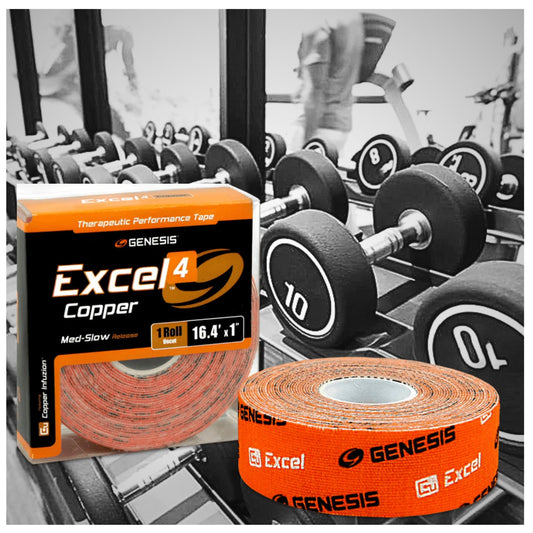 Banda Kinesiológica Excel No.4 con Infusión de Cobre, Liberación Media y Material Sintético de Doble Elasticidad. Antibacteriana y Antifúngica, Protege La Piel de Cortes, Callos y Abrasiones. Puede Aplicarse en Capas para un Ajuste Exacto y Controlar la Velocidad de Liberación del Lanzamiento. Ideal para Mayor Soporte y Rendimiento en Cada Tiro. Tambien puede usar en otros Deportes o Actividades!.