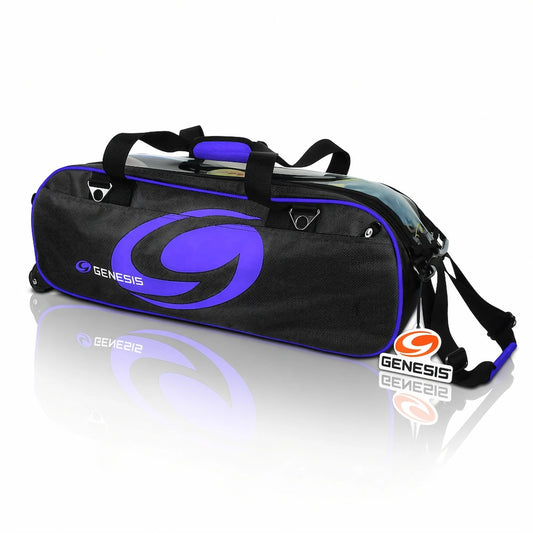 Bolso Bowling 3 Bolas con Ruedas Clear Panel  Negro/Azul