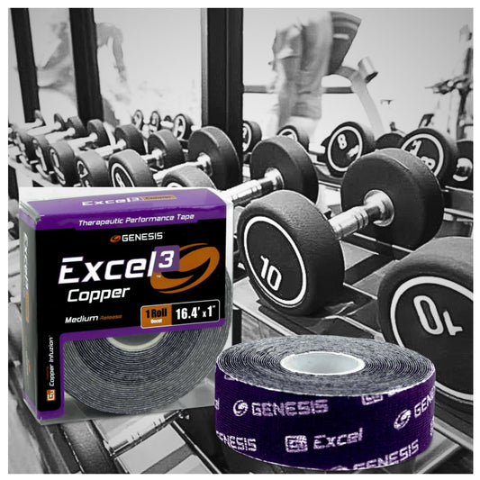 Banda Kinesiologica Excel Copper No.3 - 2,5 cm x 5 mts Morado - U - Turn Sport Goods S.L.