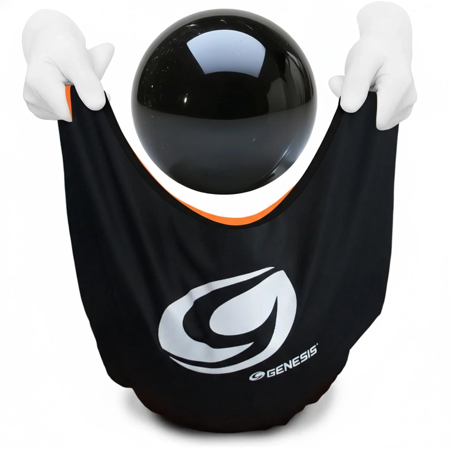 Empaque de bolas de bolos, de luxe, color blanca. Negro/Naranja