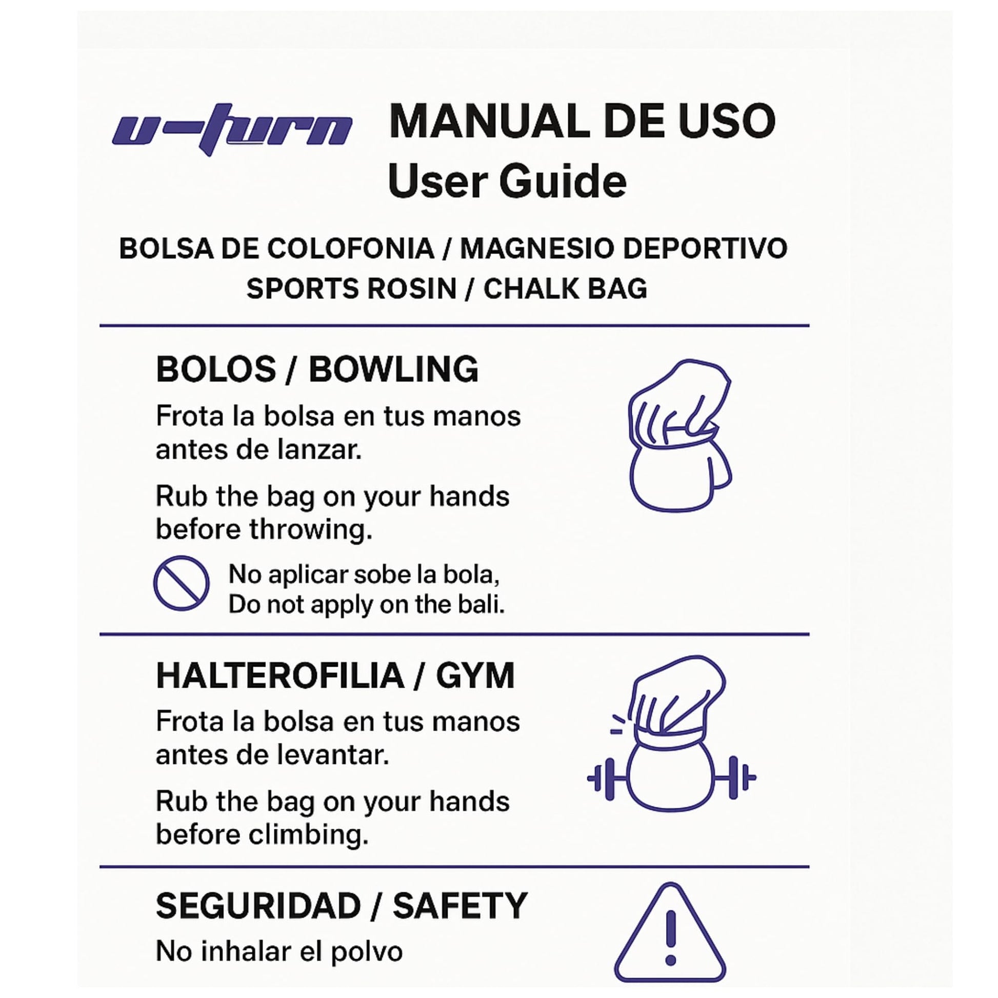 Bolsa Sport Chalk Antideslizante Blanca - U - Turn Sport Goods S.L.