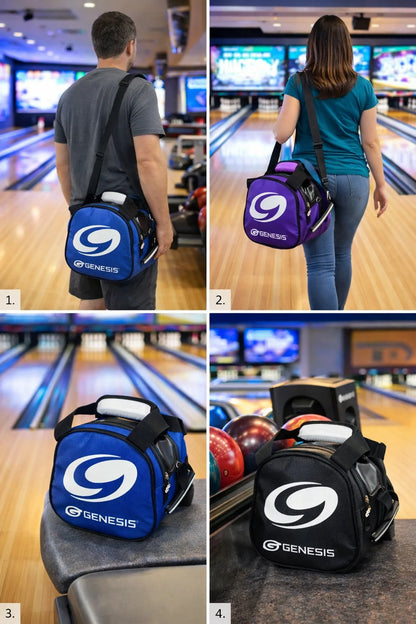 Bolsos Genesis 1 bola Azul, Negro y Purpura