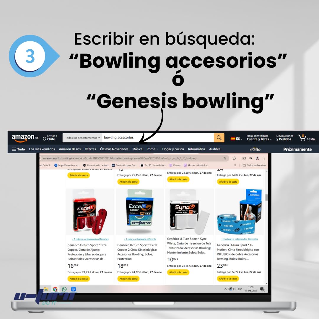 Cinta Insercion Tape Pulgar Bowling - 3/4" Pulg. Plateada - 40 Pzas - U - Turn Sport Goods S.L.