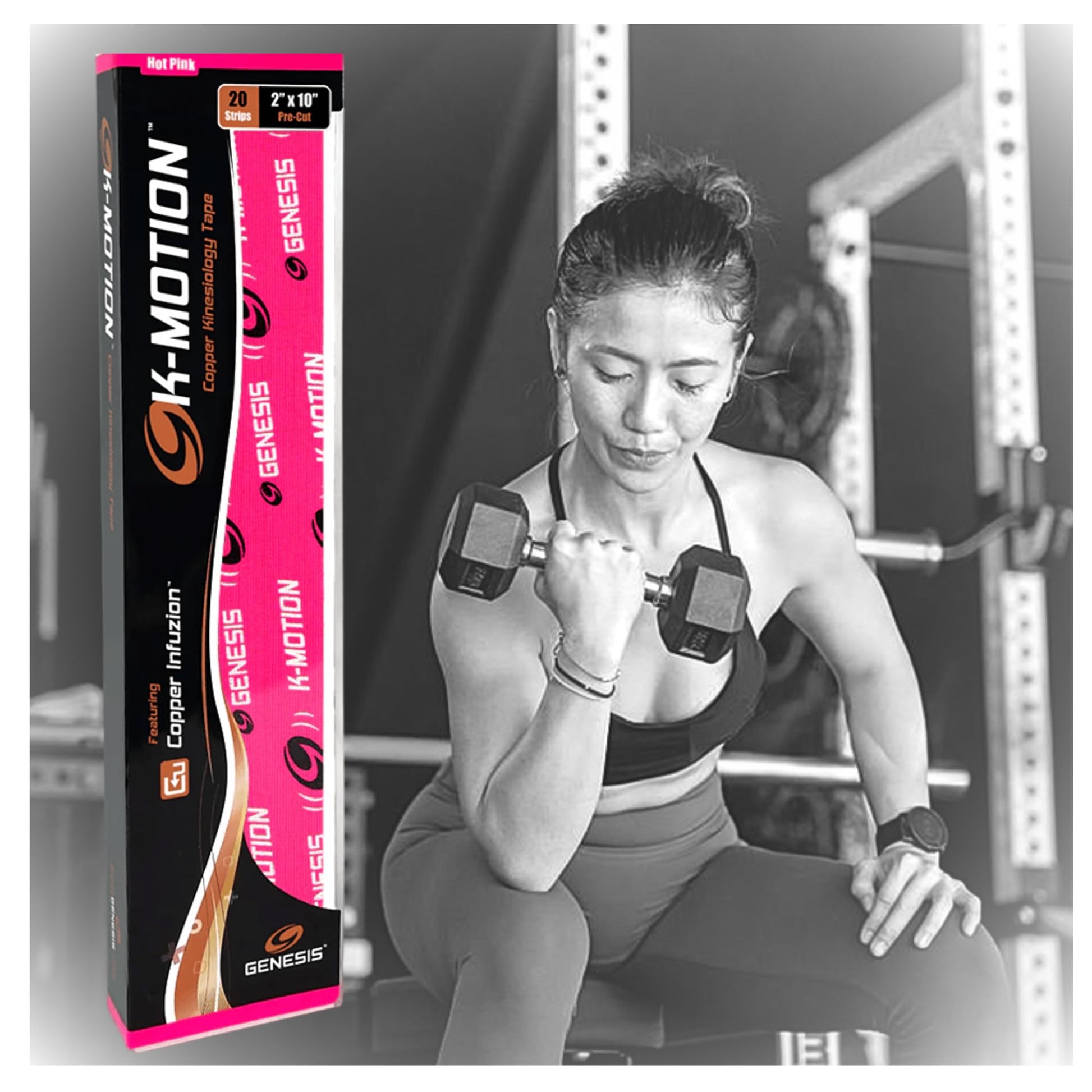 Cintas Kinesiologica K.Motion, Pre - Cortadas Rosado 20 Und. - U - Turn Sport Goods S.L.