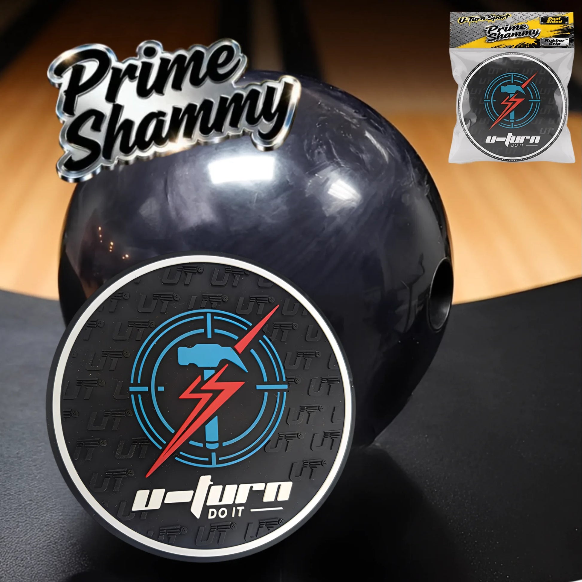 Disco de Limpieza Shammy para Bolas de Bowling, Goma/Cuero 3D Martillo & Rayo