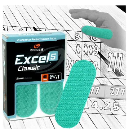 principal, tape de proteccion del pulgar, excel classic 5, liberacion lenta, color agua marina, 40 piezas, u-turn sport
